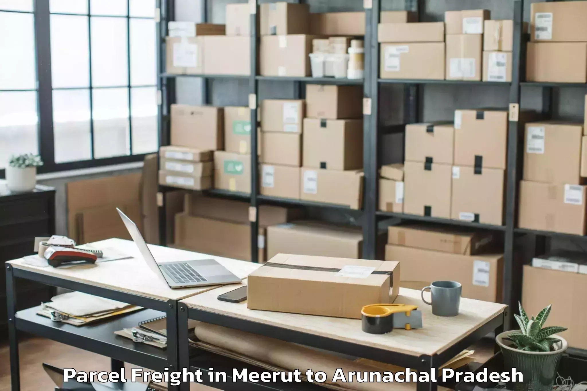 Affordable Meerut to Pumao Parcel Freight